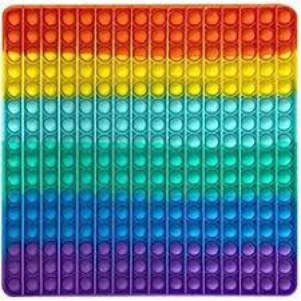 POP IT ΓΙΓΑΣ ΤΕΤΡΑΓΩΝΟ ΠΟΛΥΧΡΩΜΟ-ΠΑΙΧΝΙΔΙ ΑΝΑΚΟΥΦΙΣΗΣ ΑΠΟ ΤΟ ΑΓΧΟΣ ΓΙΑ ΠΑΙΔΙΑ & ΕΝΗΛΙΚΕΣ-ΣΙΛΙΚΟΝΗ 30CM